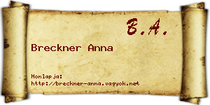Breckner Anna névjegykártya